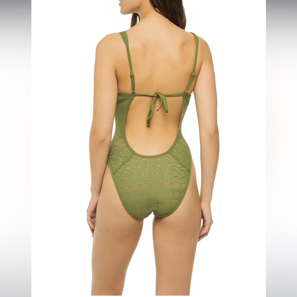 BECCA | Show & Tell Plunge One-Piece Swimsuit | Size: Medium | Green | NWT - Picture 2 of 7